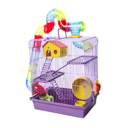 Gaiola 3 Andares Lilás Jel Plast Para Hamster - 1 Unidade