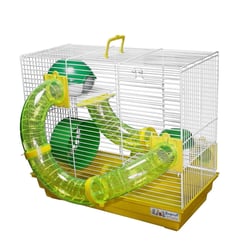 Gaiola Bragança Com Tubos Divertidos Para Hamster - Amarela Única
