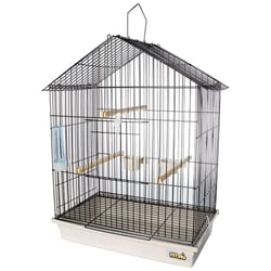 Gaiola Calopsita Jel Plast Teto Aramado Black/Branco - 1 Unidade