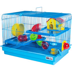 Gaiola Hamster 2 Andares Big Space Azul Jel Plast - 1 Unidade