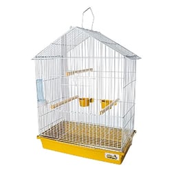 Gaiola Para Calopsita Jel Plast Teto Aramado Amarelo - 1 Unidade