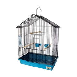 Gaiola Para Calopsita Jel Plast Teto Aramado Black/Azul - 1 Unidade
