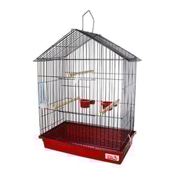 Gaiola Para Calopsita Teto Aramado Jel Plast Black E Vermelho
