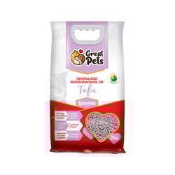 Granulado Higiênico Great Pets Tofu Lavanda 2Kg Para Gatos