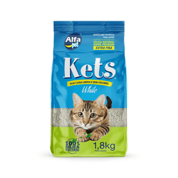 Granulado Higiênico Kets White Sílica Extra Fino Para Gatos - 1,8Kg