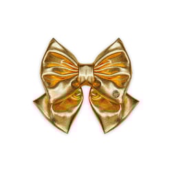 Gravata Borboleta Leo E Lia Holográfica Dourada Para Cães E Gatos - 1 Unidade