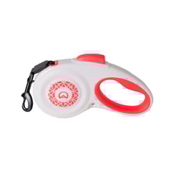 Guia Amicus Star Flex Para Cães - Branco E Vermelho - Tamanho P
