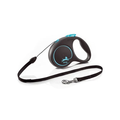 Guia Cordão Flexi Bogdahn Black Design Azul Para Cães - 1 Unidade - Tamanho P