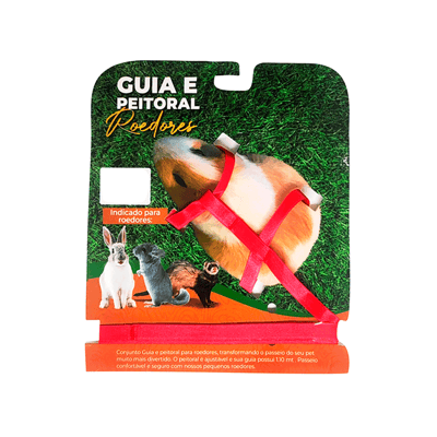 Guia E Peitoral Animalíssimo Para Roedores - Tamanho Único
