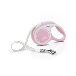 Guia Flexi Bogdahn New Comfort Rose E Branco Para Cachorros - Tamanho P