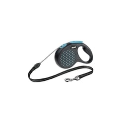 Guia Flexi Design Cordão Preto E Azul Para Cães - Tamanho M