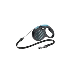 Guia Flexi Design Para Cães Cordão Preto E Azul - 1 Unidade - Tamanho P
