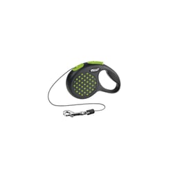 Guia Flexi Design Para Cães Cordão Preto E Verde - 1 Unidade - Tamanho XS