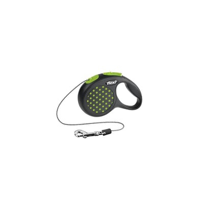 Guia Flexi Design Para Cães Cordão Preto E Verde - 1 Unidade - Tamanho XS