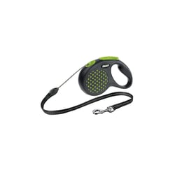 Guia Flexi Design Preto/Verde Para Cães - Cordão - Tamanho M