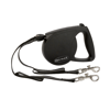 Guia Retrátil Duo Pet Flex Preta Para Cães Até 20Kg - 3M