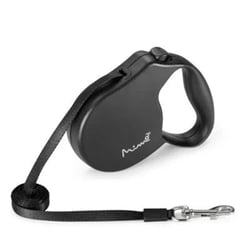 Guia Retrátil Mimo Safe Walk Emborrachada Para Cães Até 7Kg - Preta