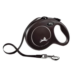 Guia Retrátil New Classic Flexi Preta Para Cães P - 1 Unidade