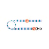 Guia Zooz Pets Snoopy Blue Orange Para Cães - Tamanho PP