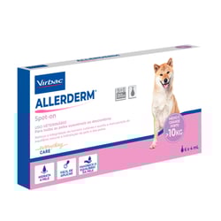 Hidratante Virbac Allerderm Spot On Para Cães Acima De 10Kg - 6 Pipetas