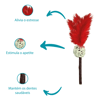 Brinquedo Stick Matatabi Com Bola E Pena Jambo Vermelho Único - 1 Unidade