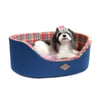 Cama Xadrez Bichinho Chic Azul P Para Cachorros