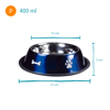 Comedouro Inox Rubber Print Azul Jambo P