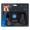 Guia Retrátil Duo Pet Flex Preta Para Cães Até 20Kg - 3M