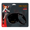 Guia Retrátil Fita Pet Flex Preta - 3M Para Cachorros Até 18Kg