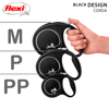 Guia Retrátil Flexi Black Design Prata Pp - 1 Unidade