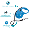 Guia Retrátil Flexi New Classic Azul Para Pets - 1 Unidade