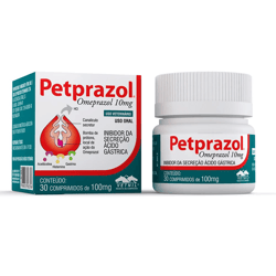 Inibidor De Secreção Ácido-Gástrica Petprazol Vetnil 10Mg Para Cães E Gatos - 30 Comprimidos - 10 Miligramas