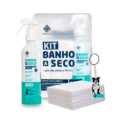 Kit Banho A Seco Pratipet Para Cães E Gatos - Spray