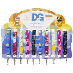 Kit Cartela Coleira Gato Pingente Fish 10Un