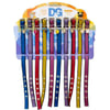 Kit Cartela Coleira Nylon Listras Pingente M 10Un