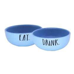 Kit Cerâmica Pet Injet Drink E Eat Azul 700Ml