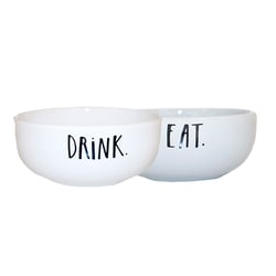 Kit Cerâmica Pet Injet Drink E Eat Branco 700Ml
