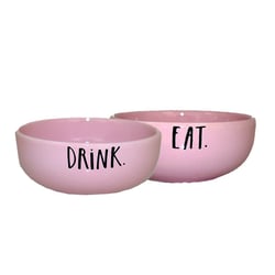 Kit Cerâmica Pet Injet Drink E Eat Rosa 700Ml