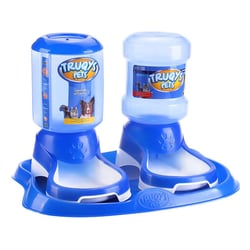 Kit Comedouro E Bebedouro Automático Truqys Azul Para Cães 2L - 1 Unidade