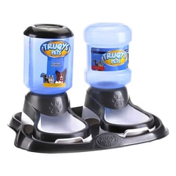 Kit Comedouro E Bebedouro Automático Truqys Para Cães Design Preto - 2 Litros