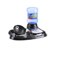 Kit Comedouro E Bebedouro Inclinado Truqys Pets - 2 Litros - Preto