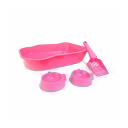 Kit De Bandeja Durapets Single Rosa Para Gatos