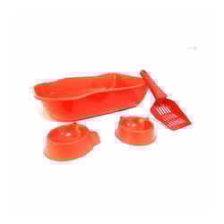 Kit De Bandeja Durapets Single Vermelho Para Gatos