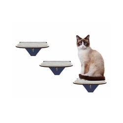 Kit Degraus Arranhadores Hello Pet Azul - 3 Peças Para Gatos