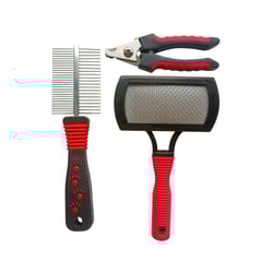 Kit Grooming Savana Vermelho Para Cães E Gatos - 1 Unidade