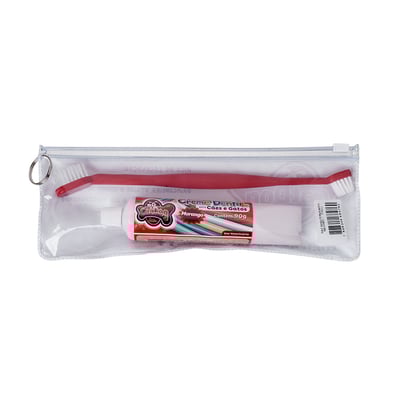 Kit Higiene Dental Cat Dog Morango - Cores Sortidas - 1 Unidade
