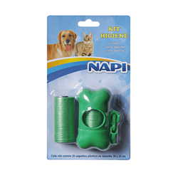 Kit Higiene Napi Cata Caca Para Cães E Gatos - 1 Coletor E 2 Rolos