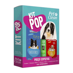 Kit Higiene Pop Pet Clean - Shampoo, Condicionador E Perfume - 3 Unidades