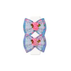 Laço De Renda Floral Leo E Lia Azul Tamanho M Para Cães E Gatos