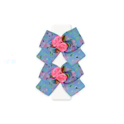 Laço Floral Azul Para Cães E Gatos - 1 Unidade - Tamanho G